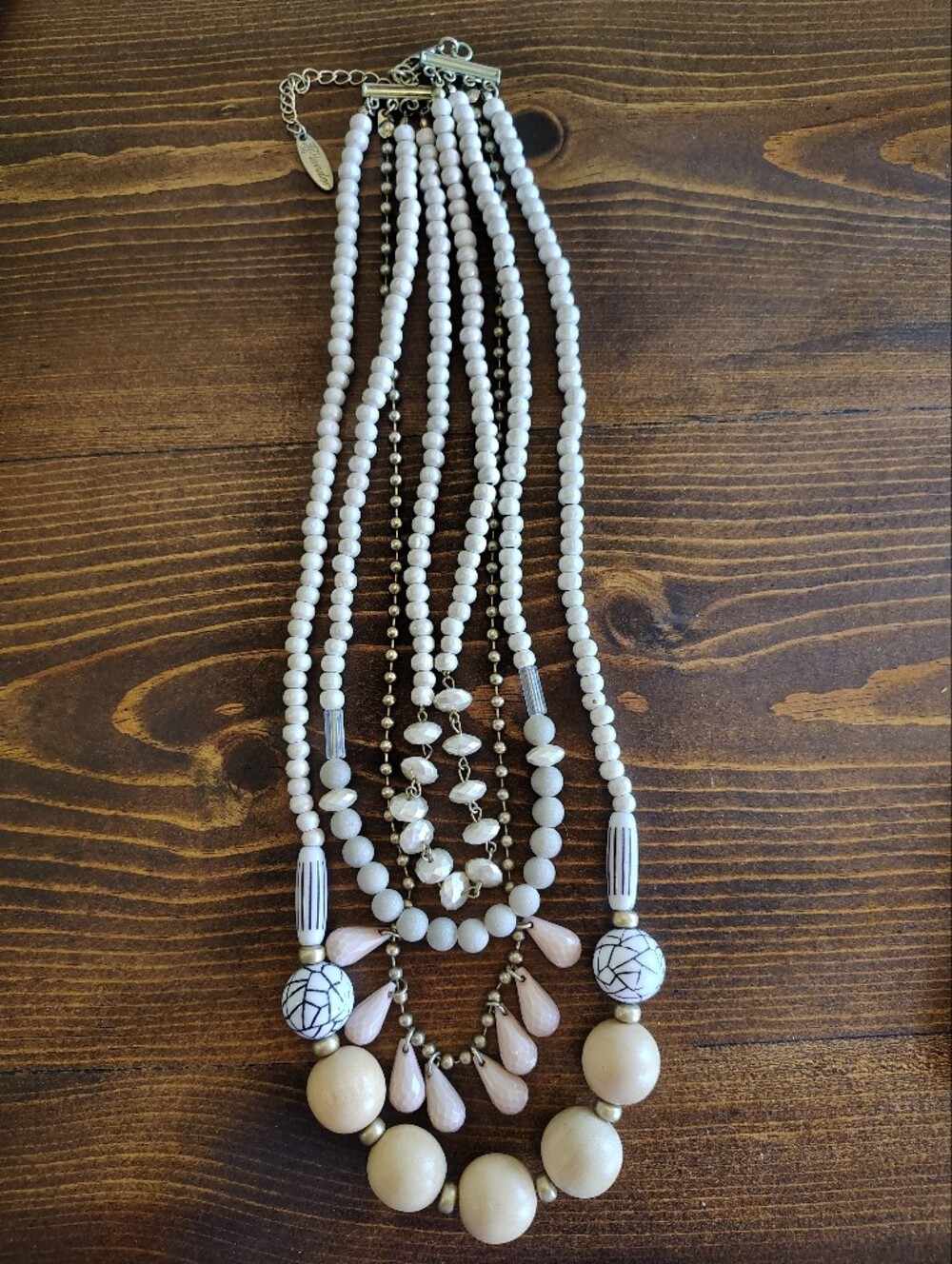 Plunder Bundle Of 2 Beige Multi-Strand Statement Necklaces - Picture 8 of 9